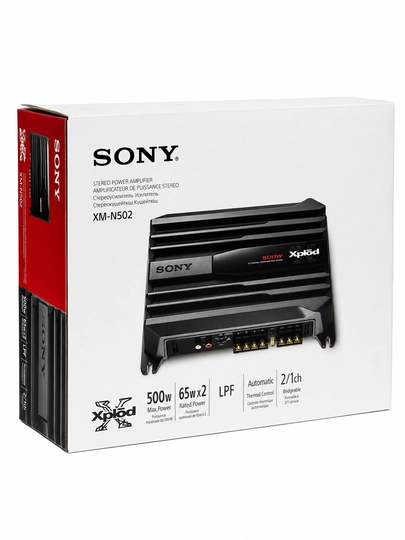 Avto akustika kuchaytirgichi SONY Xplod XM-N502, 500W, 2/1 kanalli, qora