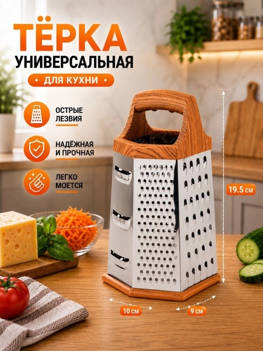 Koreys sabzi va sabzavotlari uchun ko'p funktsiyali va yog'och qirg'ich - 
