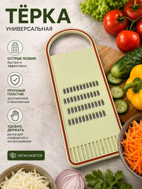 Koreys sabzi va sabzavotlari uchun ko'p funktsiyali va yog'och qirg'ich - 