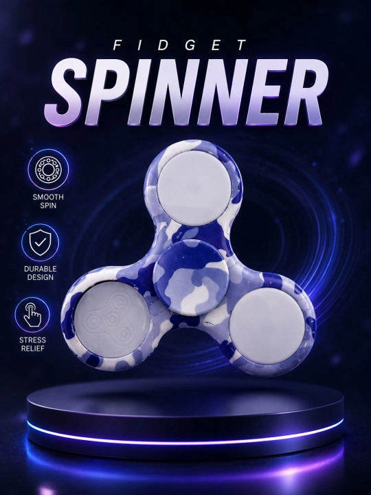 Fidget Spinner anti-stress o'yinchog'i, 3 qanotli, bolalar va kattalar uchun