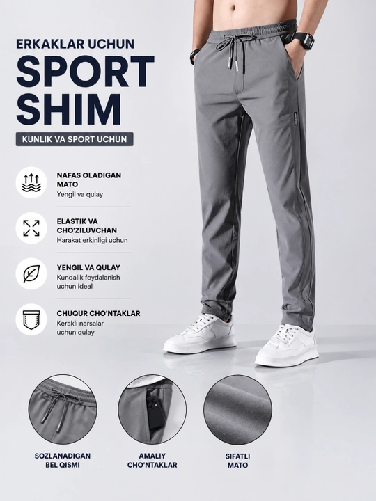 Erkaklar sport shimlari, triko - 