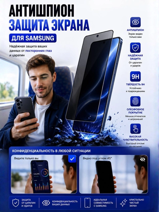 Защитное стекло Антишпион для iPhone
