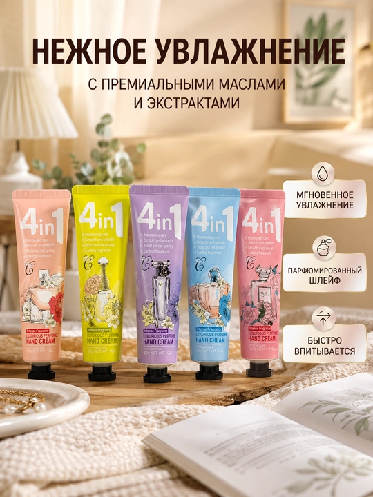 Lui 4 in 1 мини-кремов для рук, 1,2,5 шт., увлажняющие, парфюмированные, разные ароматы