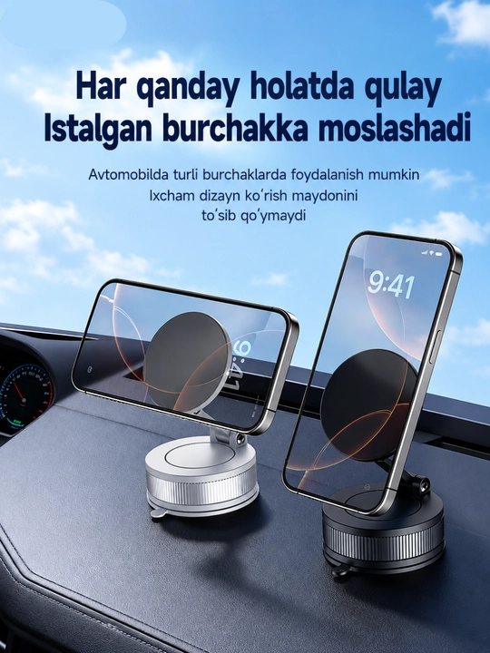 Magnitli telefon ushlagich, avtomobil holder, vakuumli telefon stendi, telefon ushlagich
