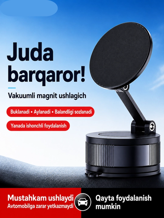 Magnitli telefon ushlagich, avtomobil holder, vakuumli telefon stendi, telefon ushlagich