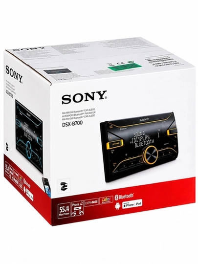 Автомагнитола Sony DSX-B700, Bluetooth, 2-DIN, 4x55 Вт, черная, EXTRA BASS