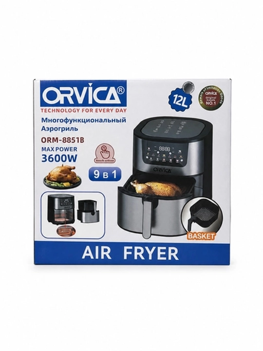 Аэрогриль ORVICA ORM-8850, сенсорное управление, 12 л, 2800 Вт, черный
