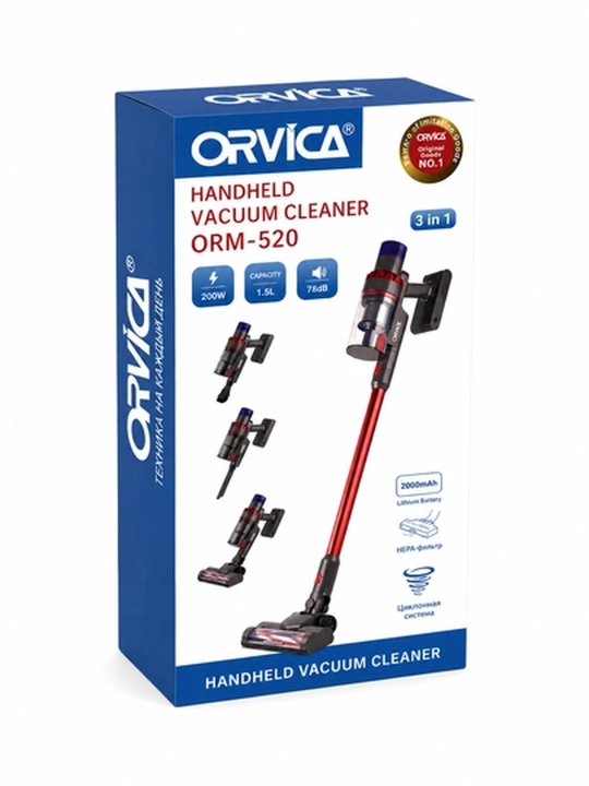 Changyutgich ORVICA ORM-519, simsiz vertikal va qo‘l changyutgich, 3 in 1, uy uchun