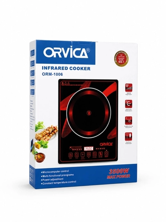Электрическая плита ORVICA ORM-1005 – инфракрасная варочная панель, 3500 Вт, сенсорное