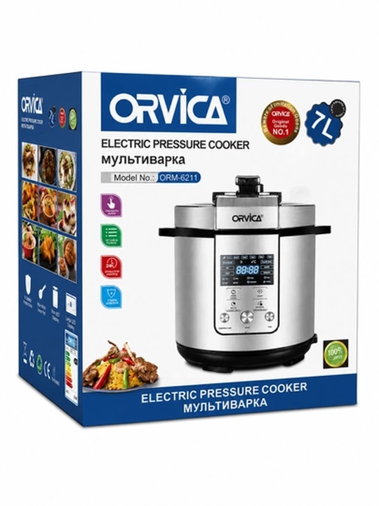 Мультиварка ORVICA ORM-6209, 1000 Вт, рисоварка, пароварка, rice cooker