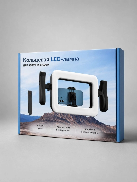 Кольцевая LED-лампа 10W для фото и видео, регулируемая яркость, штатив и держатель
