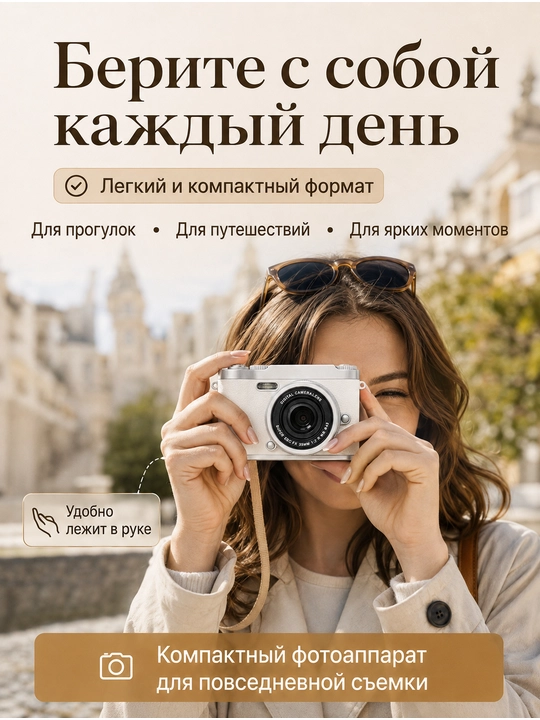 Raqamli retro fotoapparat, ixcham kamera, 512 GB xotira kartasi bilan