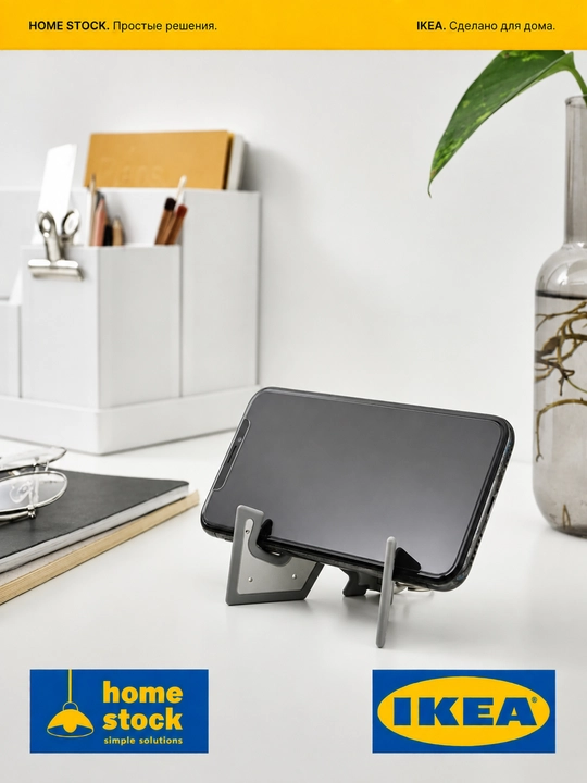 IKEA держатель для мобильного телефона, серый, 8x4см