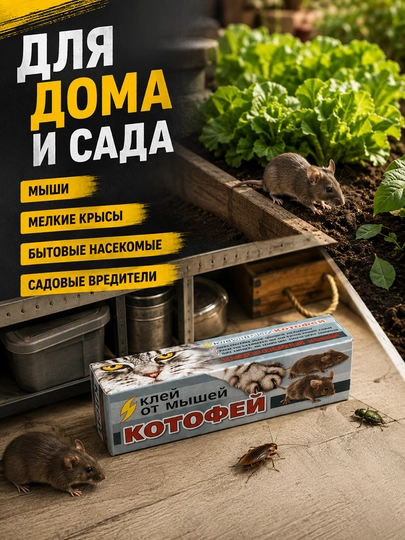 Клей Котофей от мышей и вредителей, 60 г, для дома и сада