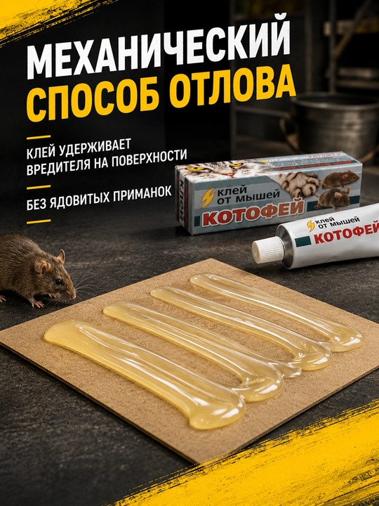 Клей Котофей от мышей и вредителей, 60 г, для дома и сада