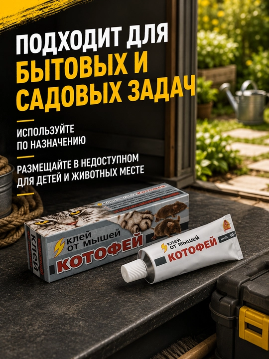 Клей Котофей от мышей и вредителей, 60 г, для дома и сада