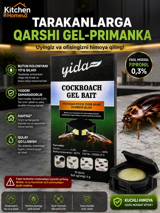 Yida tarakanlarga qarshi gel-prеmanka — 10 dona - 
