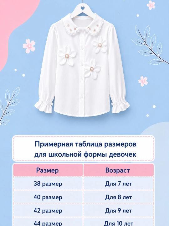 Школьная белая рубашка