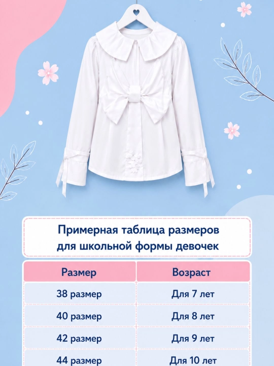 Школьная белая рубашка