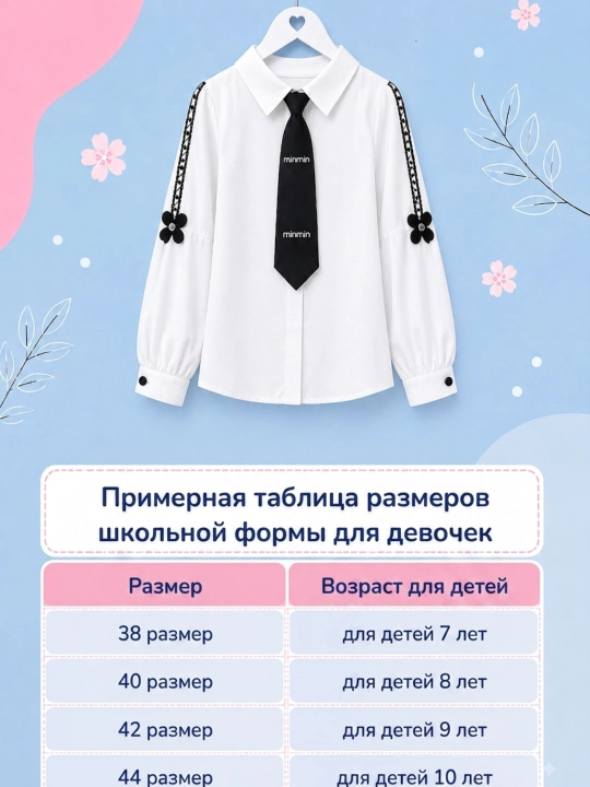 Школьная белая рубашка