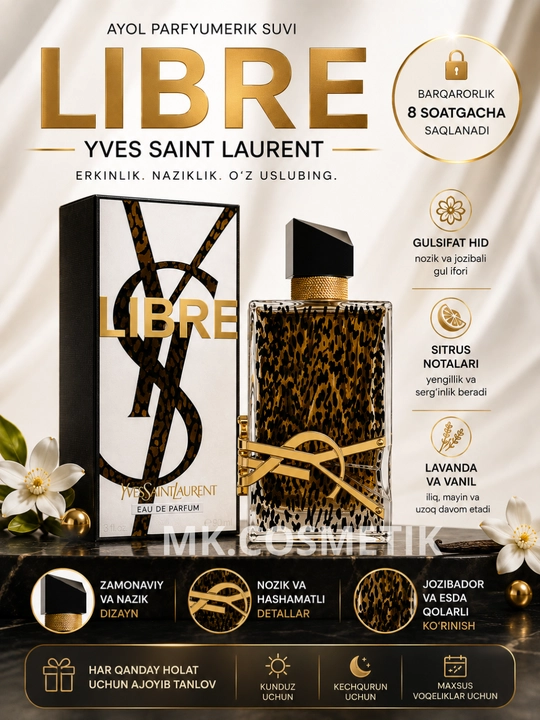 Libre ayollar atiri, parfumlangan suv, 3,5,10,20,50 ml 90 ml