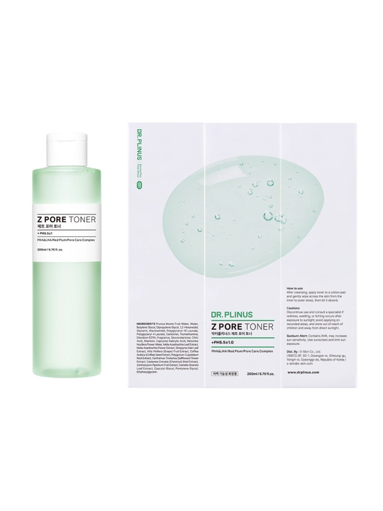 Тонер для сужения пор и отшелушивания кожи DR.PLINUS Z Pore Toner, 200 мл