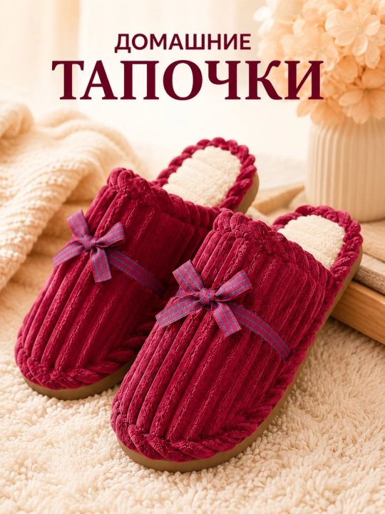 Kichik o‘lchamli, yumshoq va issiq, tumshug‘i yopiq va bantikli ayollar uy shippaklari