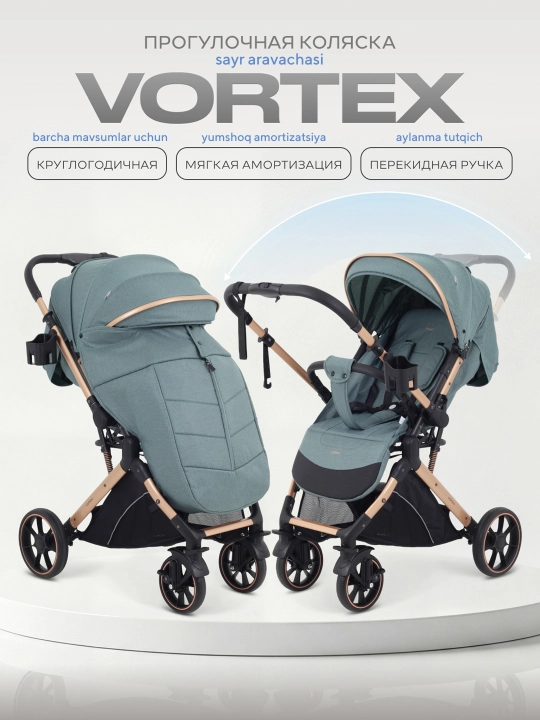 Rant VORTEX bolalar aravachasi, g‘ilofli sayr aravachasi, yengil, buklanadigan - 