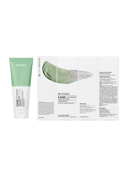 DR.PLINUS Z aknega qarshi yuvinish uchun tozalovchi ko‘pik Acne Cleanser, 150 ml