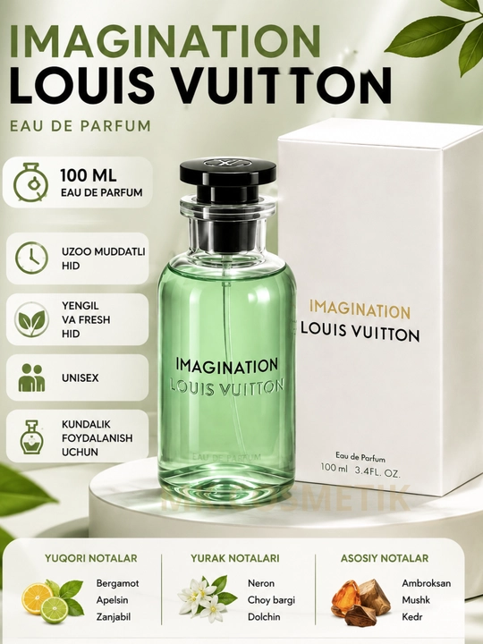 Parfyumlangan suv Louis Vuitton Imagination ayollar va erkaklar atiri, unisex - 