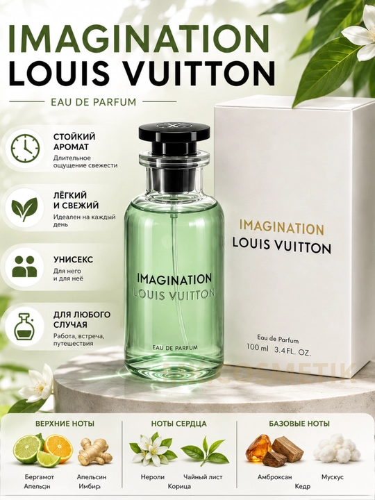 Parfyumlangan suv Louis Vuitton Imagination ayollar va erkaklar atiri, unisex