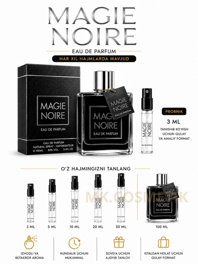 Magie Noire Eau de Parfum for Men — 3, 5, 10, 20, 50, 100 мл, мужские духи