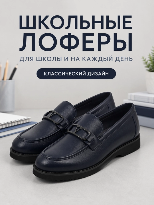 Классические лоферы для детей и подростков, школьные туфли, размеры 29–40 - 