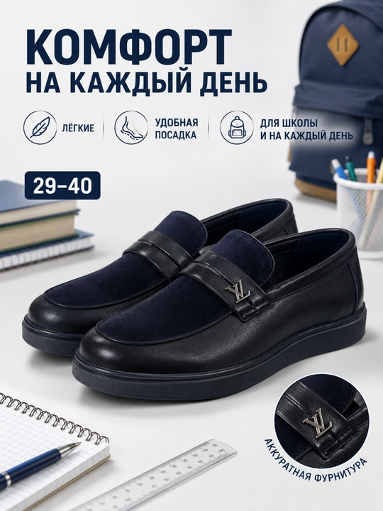 Школьные лоферы для детей и подростков, классические туфли, размеры 29–40