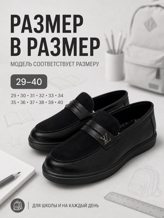 Школьные лоферы для детей и подростков, классические туфли, размеры 29–40