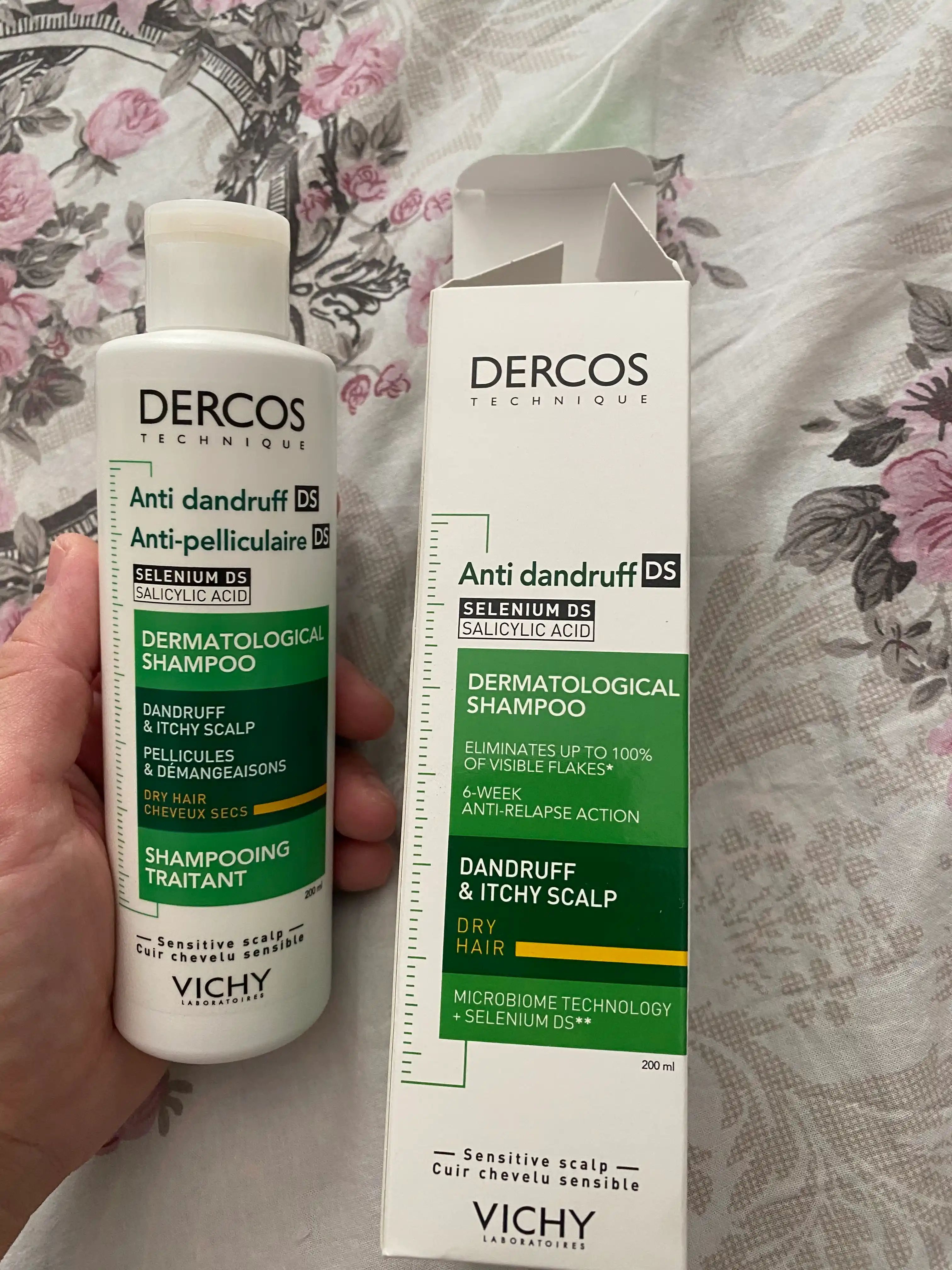 Intensiv shampunni parvarish qilish VICHY DERCOS, quruq sochlar uchun kepekka qarshi, 200 ml