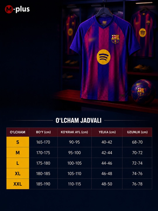 2025/2026 yilgi mavsum uchun jamoaviy futbol formasi