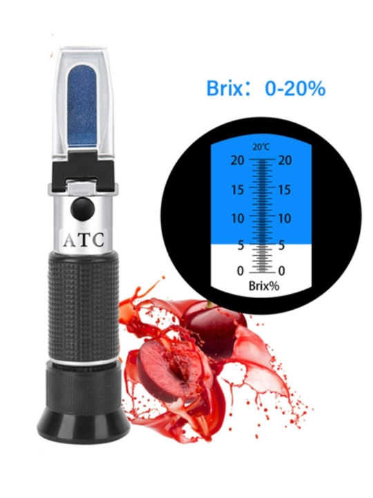 Рефрактометр шкала Brix 0-20% с ATC, шаг точности 0,1