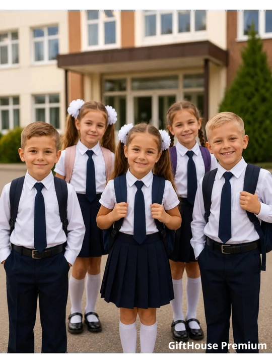 Maktab galstugi, o‘quvchilar va talabalar uchun uniseks klassik galstuk, maktab formasi