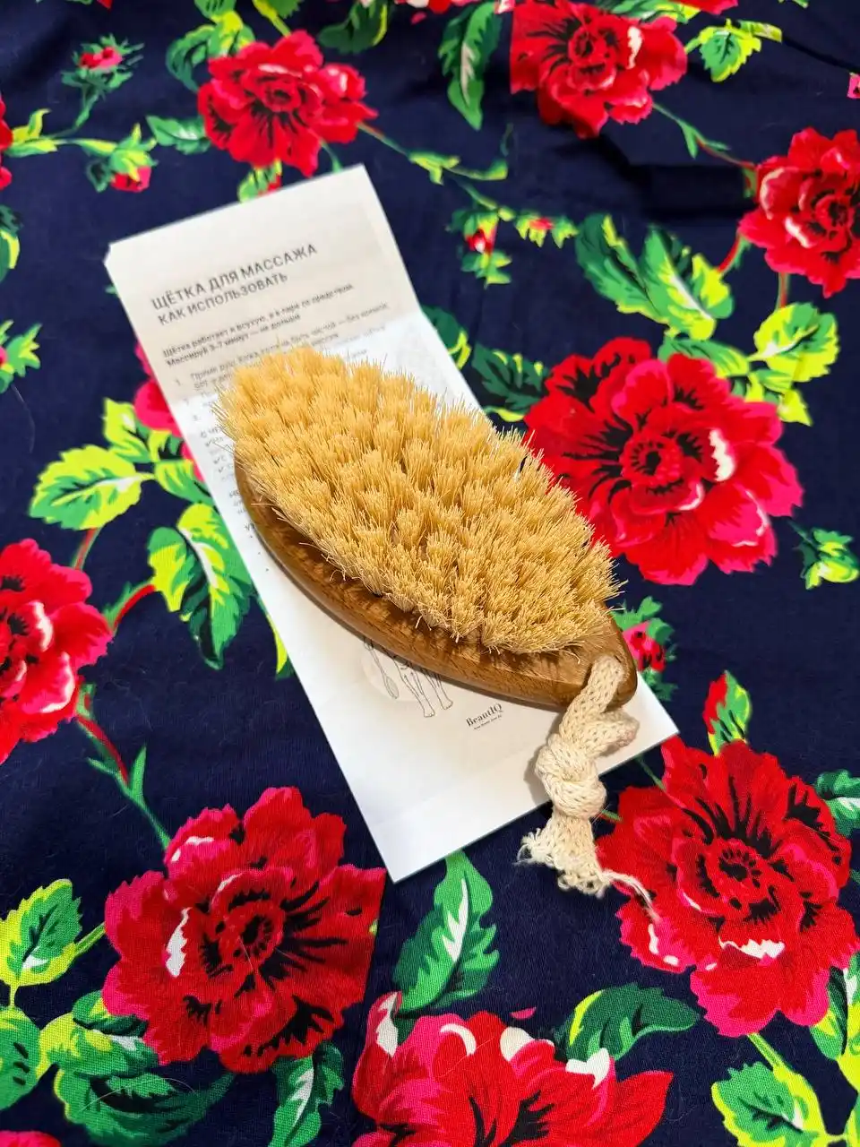 Tanani quruq massaj uchun cho‘tka, sellyulozga qarshi, tabiiy, kaktus tukli, BeautyBox