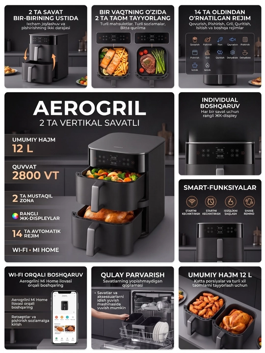 Xiaomi Air Fryer 6L. 6.5L. 6.5L Smart. 7L. 10L. 12L Smart