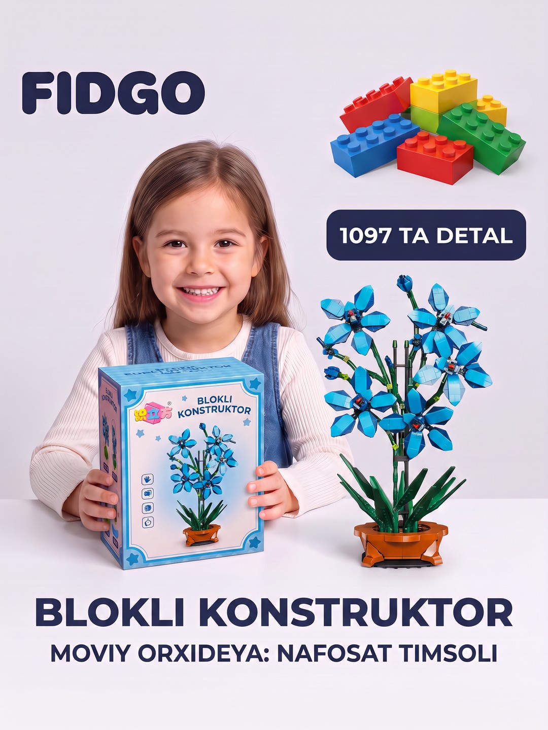 FIDGO «Gullar kolleksiyasi» konstruktori, yig‘ma gullar va guldastalar - 