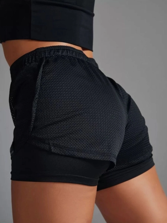Ayollar sport shortilari velosipedlari, fitnes uchun, ikki qavatli