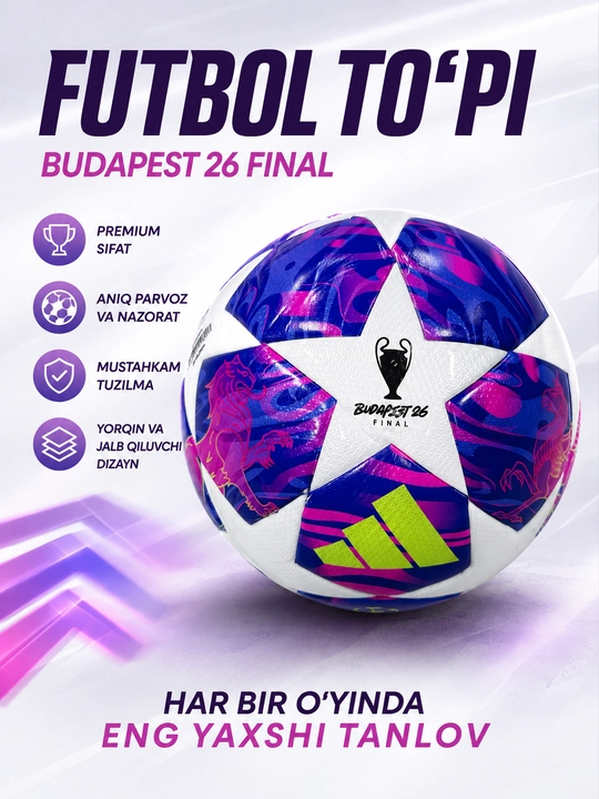 Futbol to‘pi Budapest 26 Final, o‘yin va mashg‘ulot uchun - 