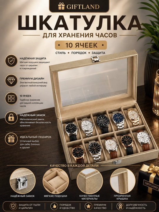Soatlar uchun shkatulka, organayzer - 
