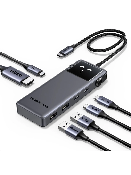 UGREEN 6в1 USB Хаб Конвертор Uno CM888 35998 HDMI 4K 60Гц PD 10 Гбит/с