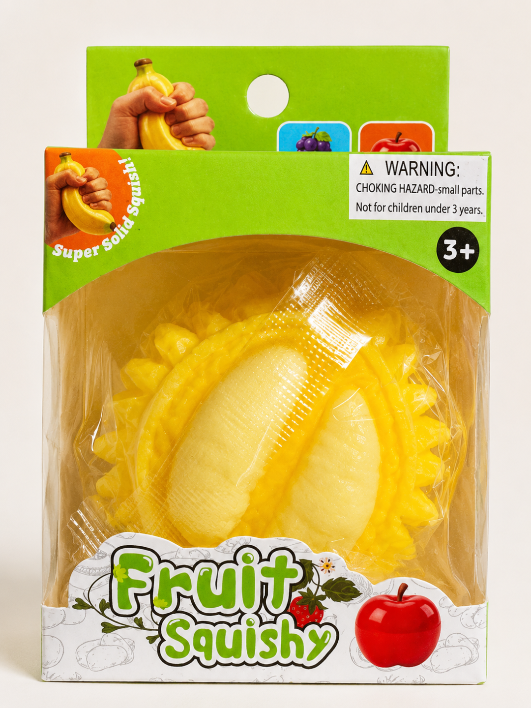 Mevali squishy o‘yinchoq, yumshoq antistress banan, bolalar uchun