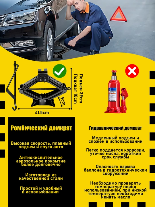 Стойка страховочная, подставка подпорка винтовая опорная под автомобиль