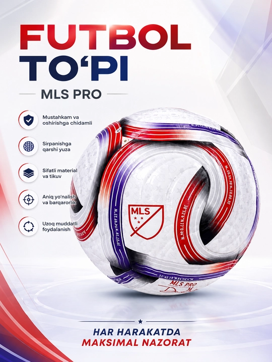 Futbol to‘pi MLS PRO, futbol o‘yinlari va mashg‘ulotlar uchun - 