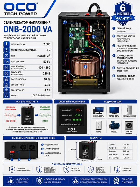 Stabilizator: DNB-1000 VA - 